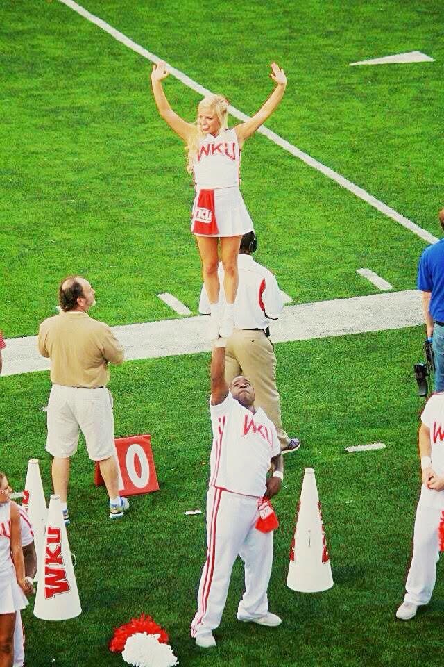 Partner stunt at golden hour